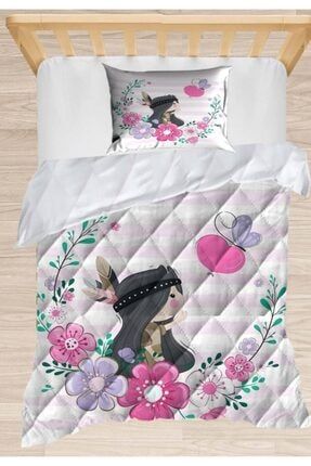 Else Bohem Kız Pembe Çiçekler 3d Desenli Tek Kişilik Çocuk Yorgan Uyku Seti elsecoconiyor57