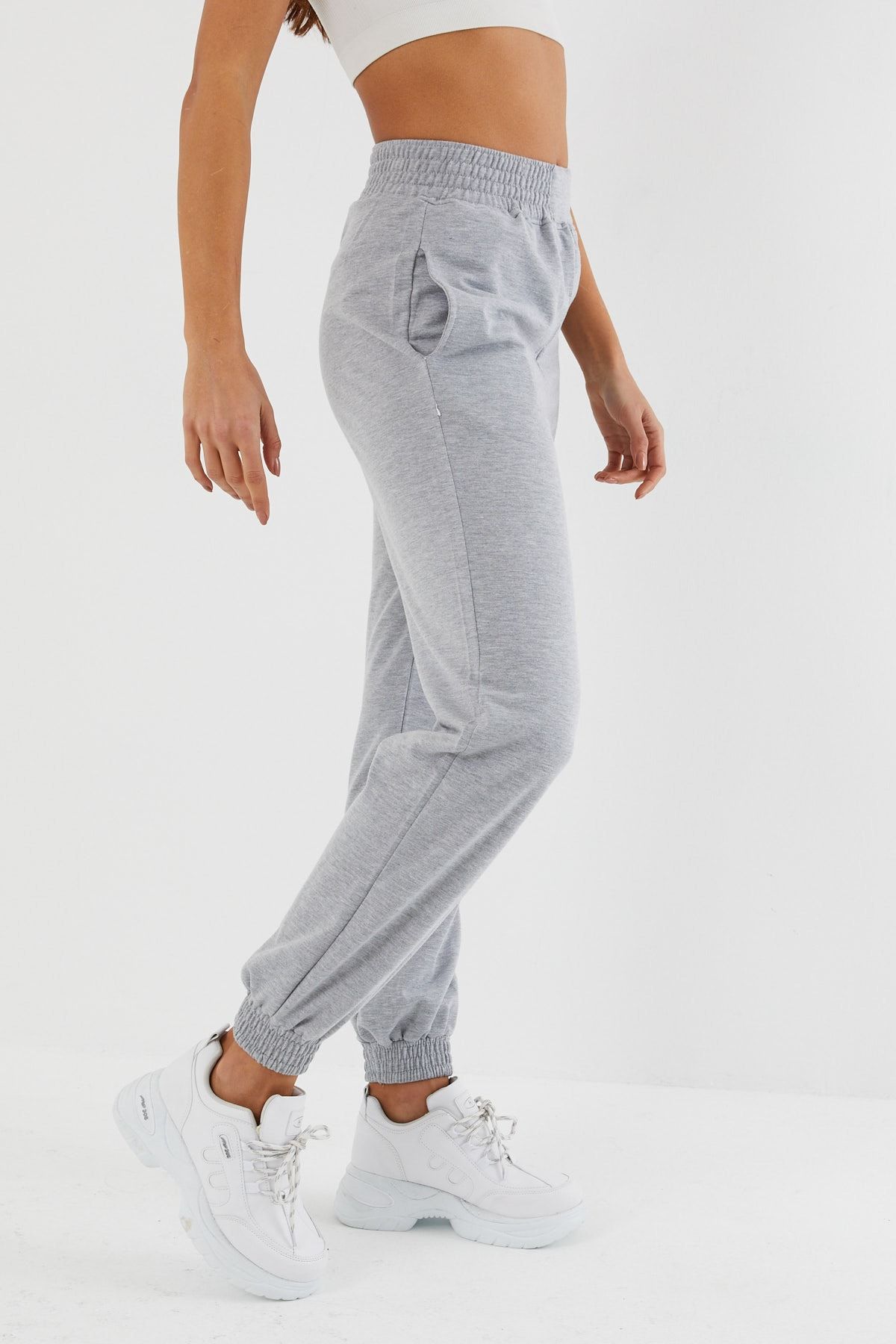 Grey basic cuffed sales hem jogger review