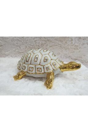 Italyan Swarovski Taşlı Porselen Kaplumbağa Biblosu altınkaplum