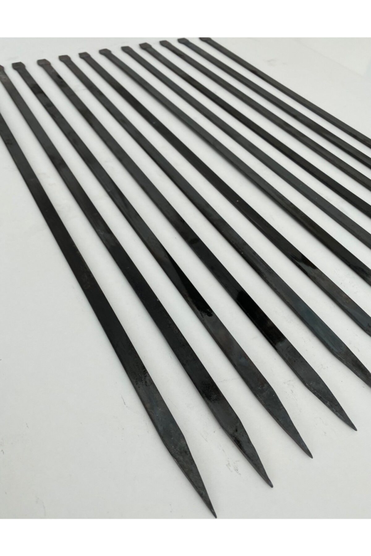 mobilreyon – 5 Adet Tavuk Kanat Şiş - Yassı Silme Yağlı Kara Demir - Özel Yapım