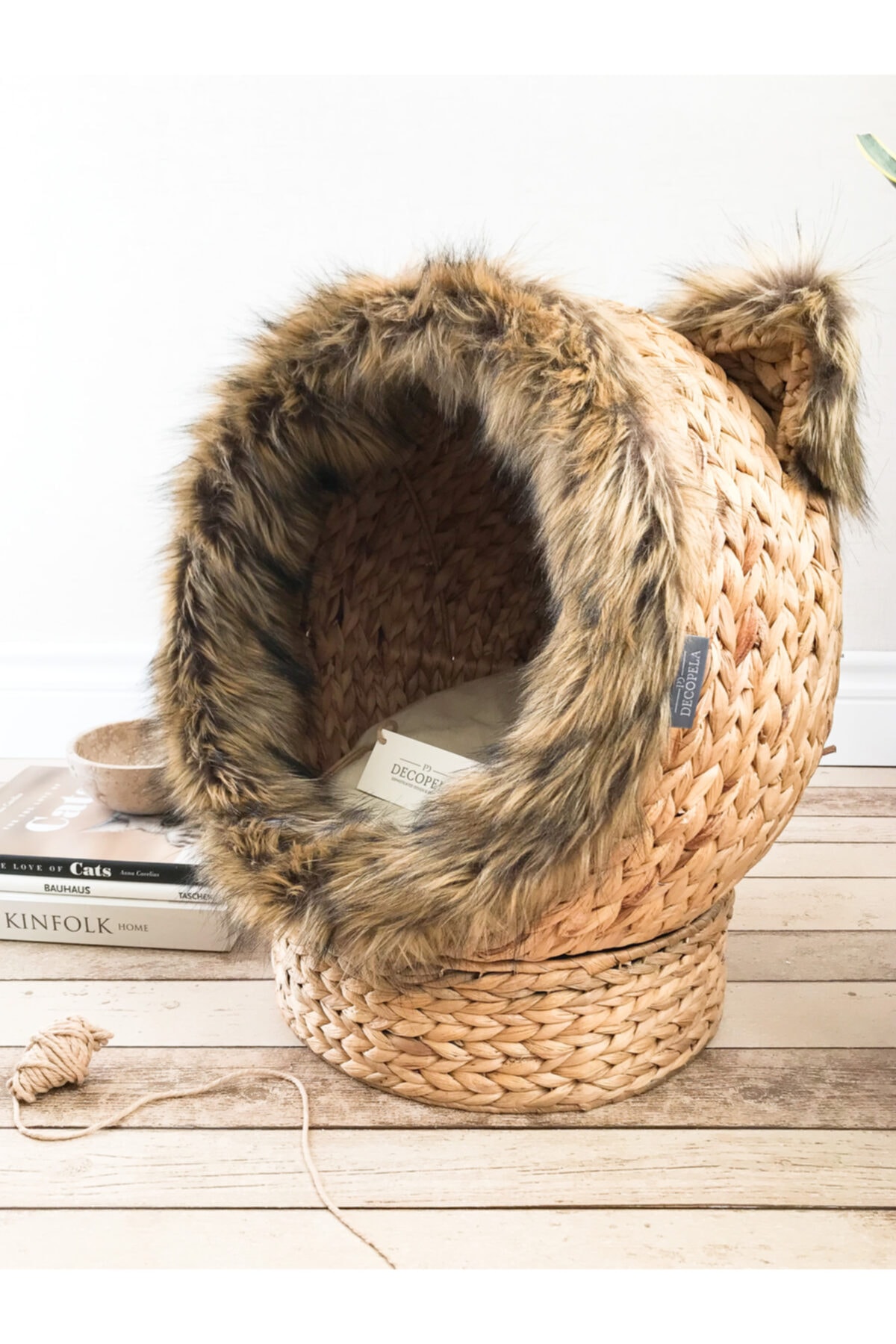 decopela kedi sepeti hasir tuylu aksesuarli fiyati yorumlari trendyol