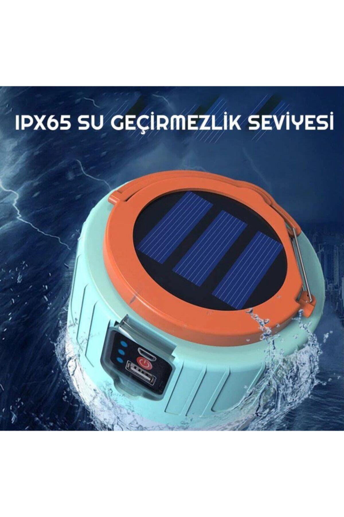 Güneş Enerjili Solar Led Su Geçirmez Usb Şarjlı Kamp Feneri 3