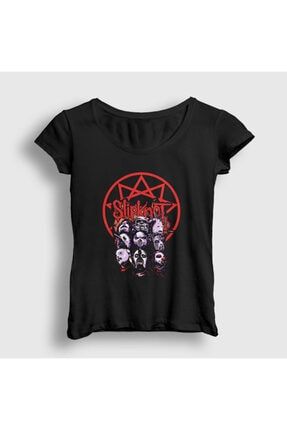 Kadın Siyah Band Slipknot T-shirt 112160tt