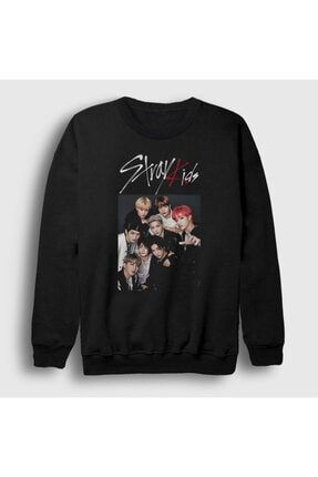 Unisex Siyah Band Stray Kids Sweatshirt 122578tt