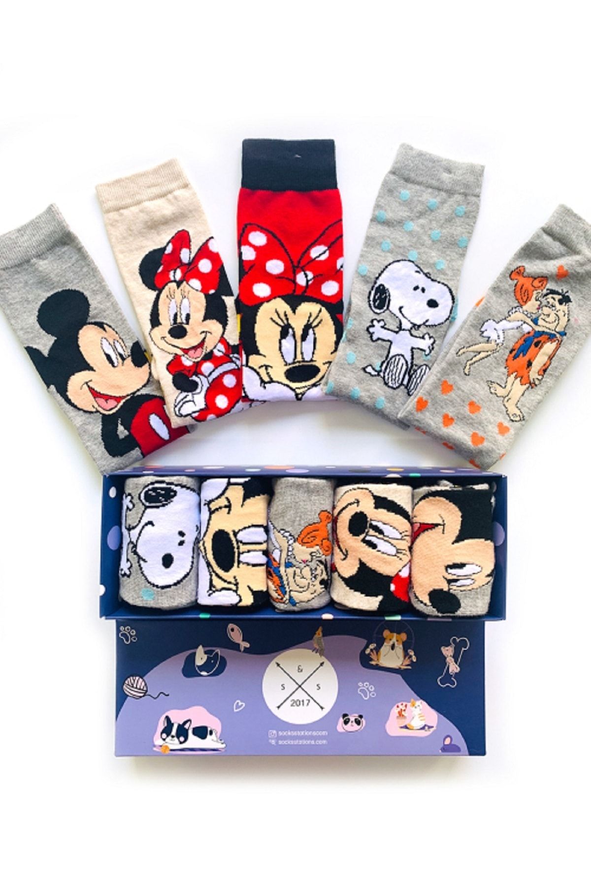 socks stations unisex renkli 5 li cizgi