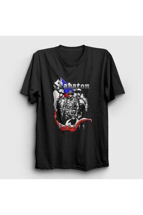 Unisex Siyah Heroes Sabaton T-shirt 108657tt