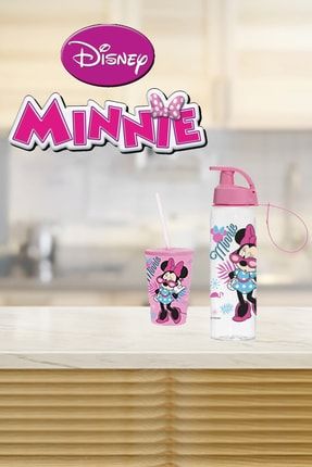 Herevin Lisanslı Minnie Mouse Gözlüklü Set - Matara & Pipetli Bardak krmtmnmsset1