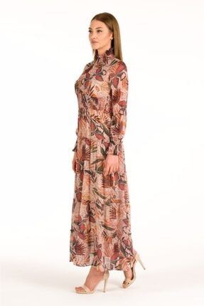 Yeni Sezon Kadın Çok Renkli Desenli Elbise BHR02