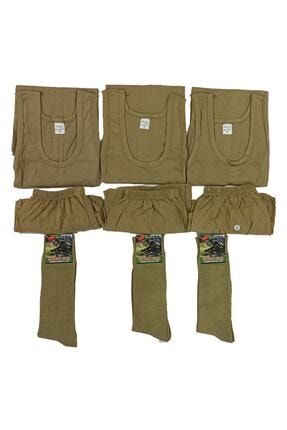 Asker İç Çamaşır Takımı 3'lü Askeri Bedelli Acemi Set