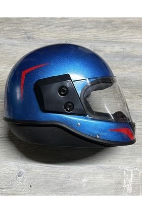 Tam Çene Kışlık Maske Hediyeli Mavi Motorsiklet Kaskı SC0076