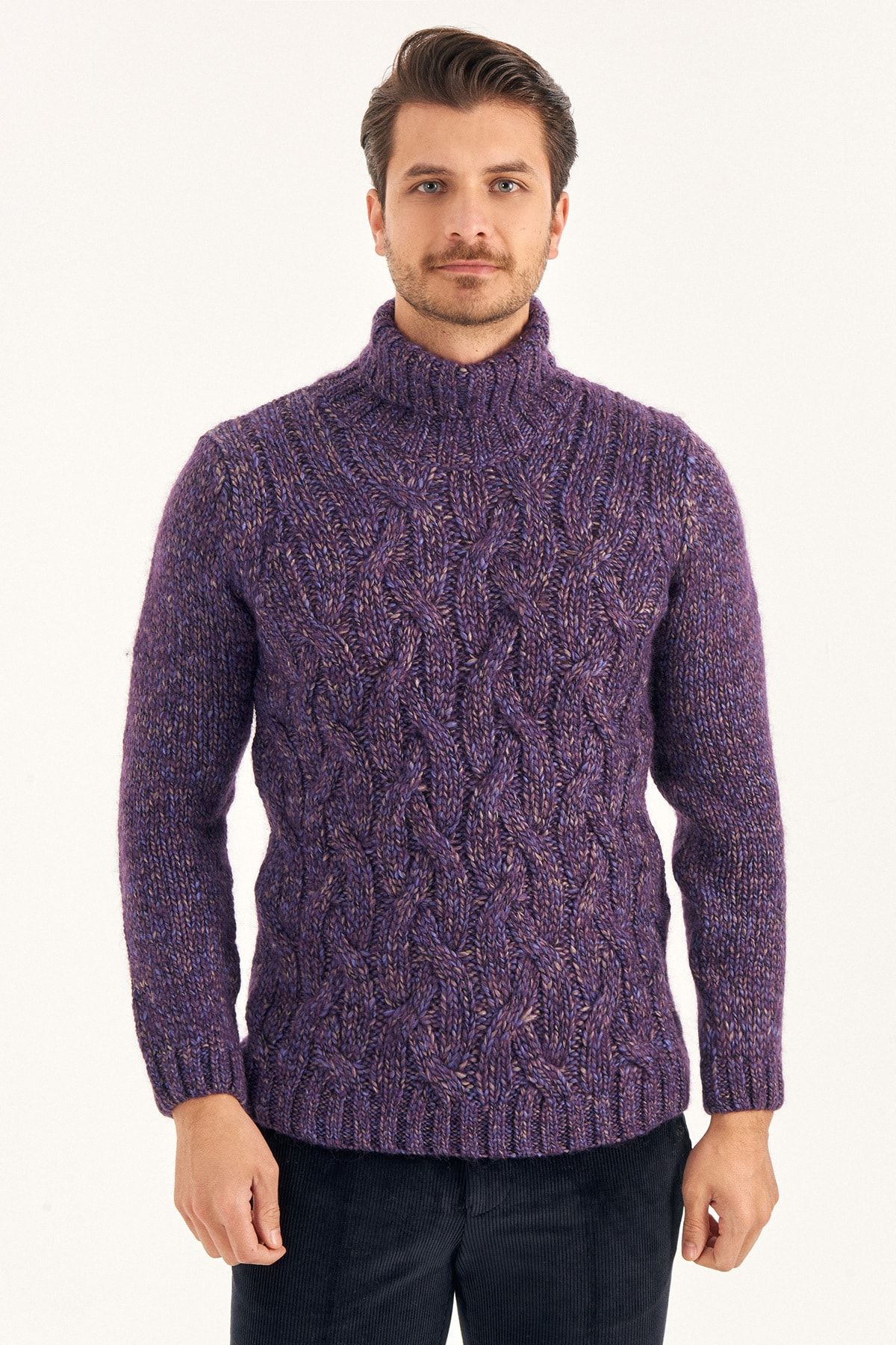 Mens purple turtleneck sweater clearance