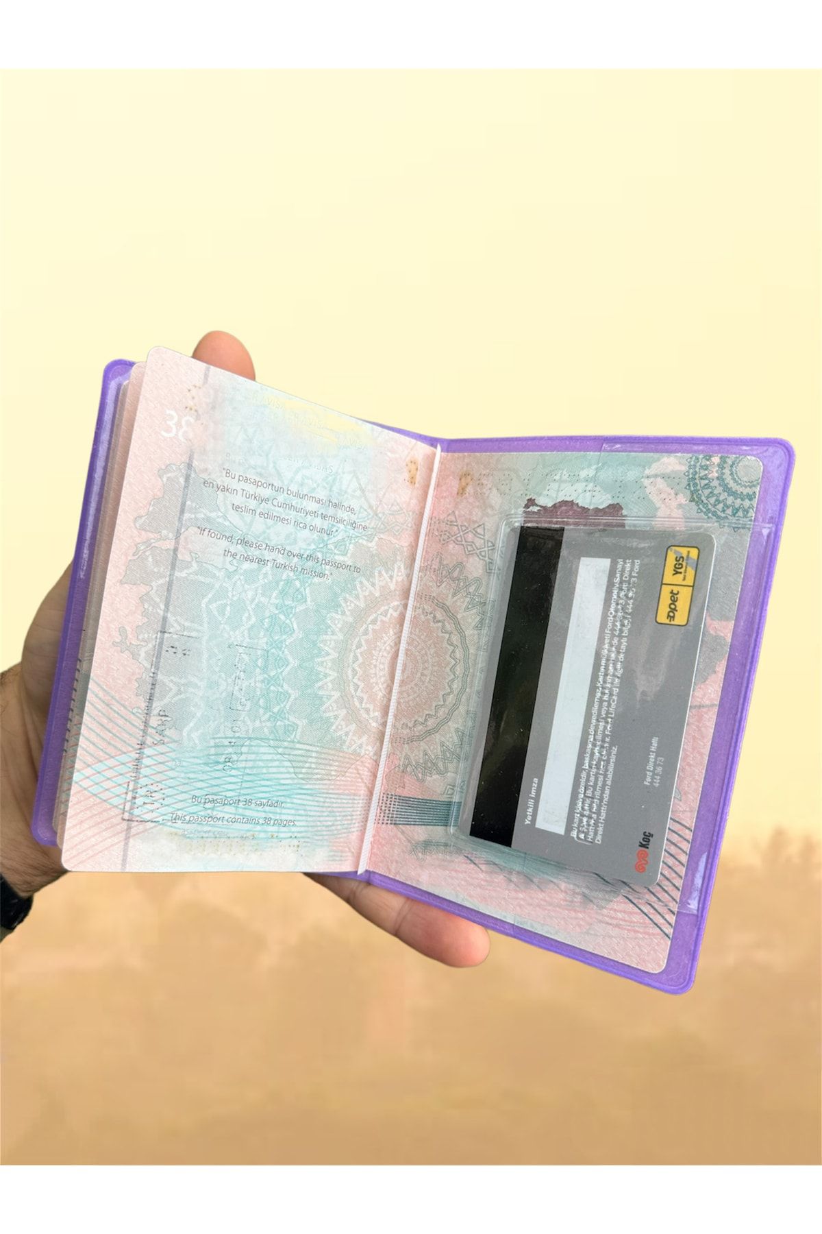 Gempo 2 Adet Su Geçirmez Mor Vinleks Deri Pasaport Kılıfı Pasaport Kabı Pasaportluk Pasaport Koruma Kabı ZO10506