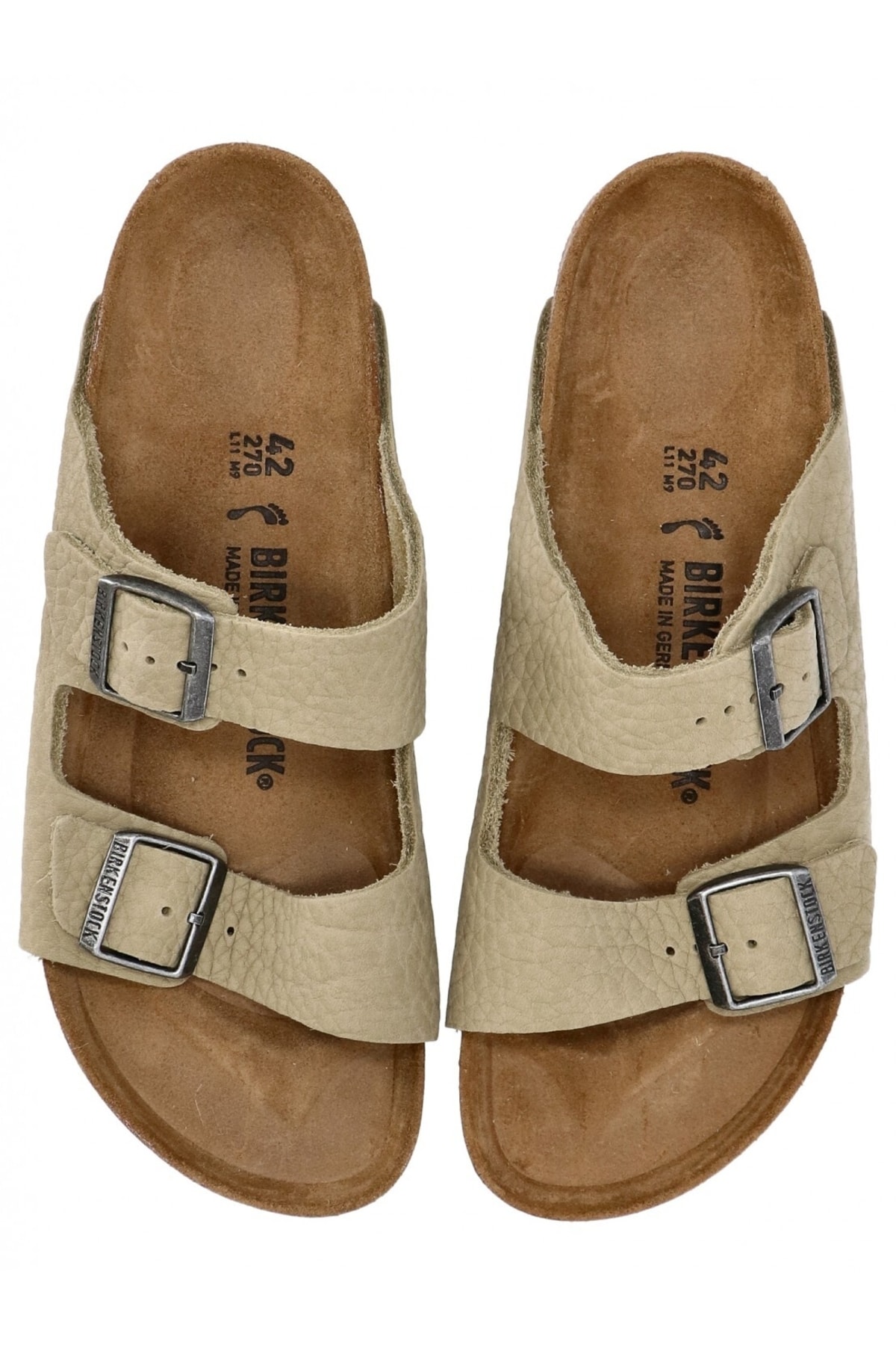 چرم نبوک آریزونا سبز کد ۱۰۲۲۵۴۹ بیرکن استاک دمپایی Birkenstock