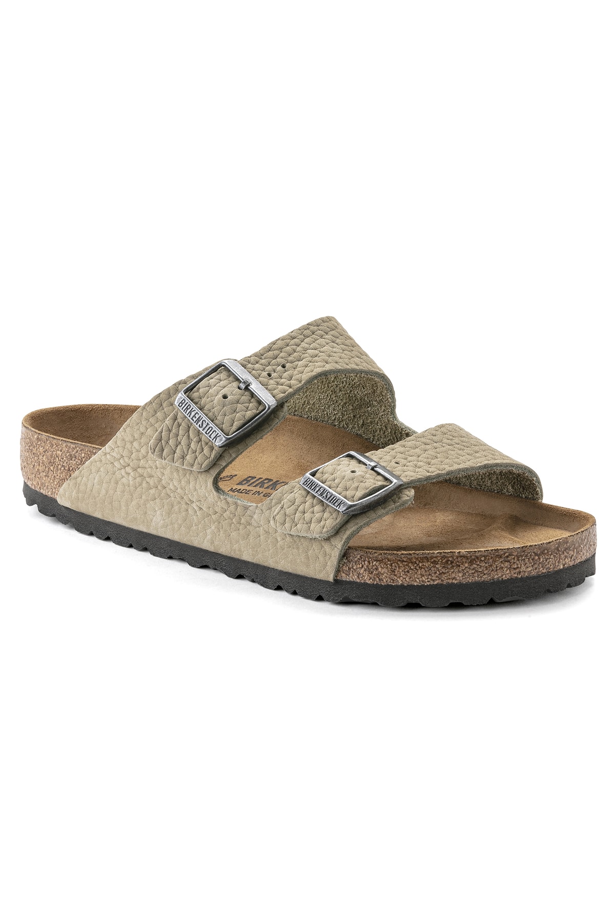 دمپایی بیرکن استاک مردانه چرم اصل خاکی  راسته      Classical/کلاسیک | Birkenstock 1022549 DE - تصویر 4