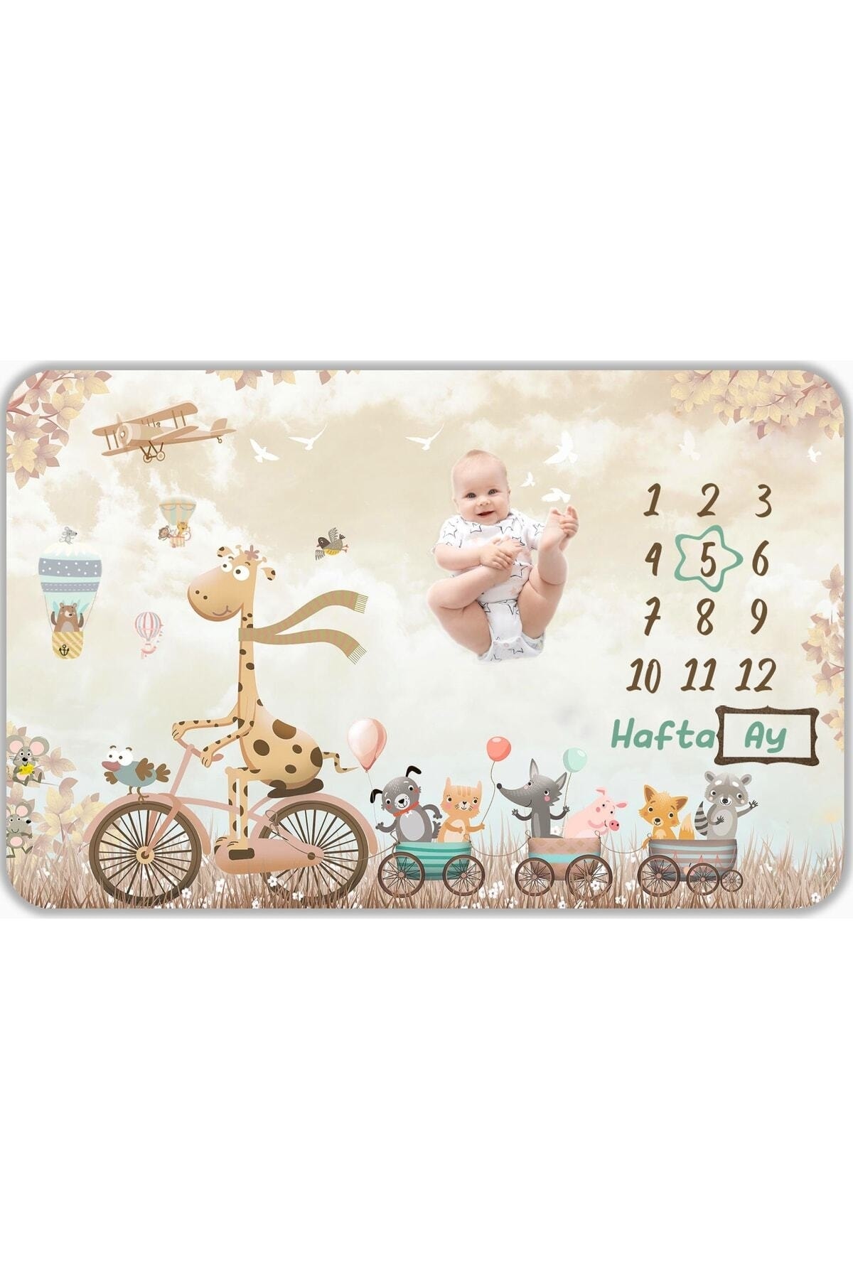 Erays Home Bebek Hediye Polar Aylık Fotoğraf Anı Battaniyesi, Yeni Doğan Baby Shower Doğum fotoğrafı 2 (önizleme)