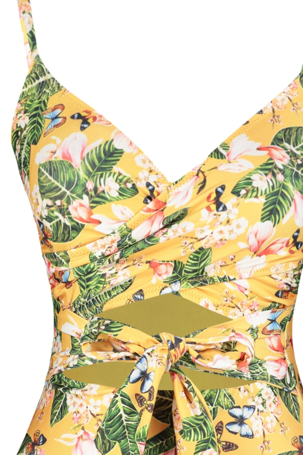 Trendyol Collection-Virágmintás, duplasoros, kötött csípő fürdőruha TBESS21MA0040 7