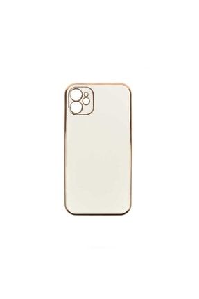 Apple Iphone 11 Ile Uyumlu Kılıf Bark Parlak Altın Rengi Kenarları Kamera Korumalı Kapak SKU: 229777