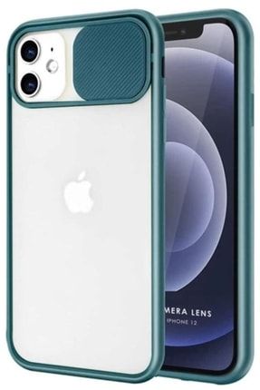 Apple Iphone 11 Kılıf Slayt Kamera Lens Korumalı Sürgülü Kapaklı Buzlu Renkli Silikon SKU: 48782
