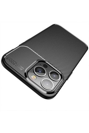 Apple Iphone 13 Pro Max Ile Uyumlu Kılıf Darbe Emici Kamera Koruyuculu Fiber Karbon Nero Silikon SKU: 22441