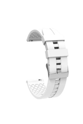 Samsung Galaxy Watch 3 41mm Krd23 20mm Spor Silikon Kordon Beyaz / Samsung Uyumlu Kordon-574