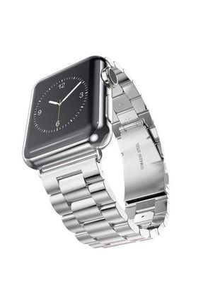 Apple Watch 2 3 4 5 Serisi 42mm Metal Kordon Gümüş / Uyumlu Kordon-11132