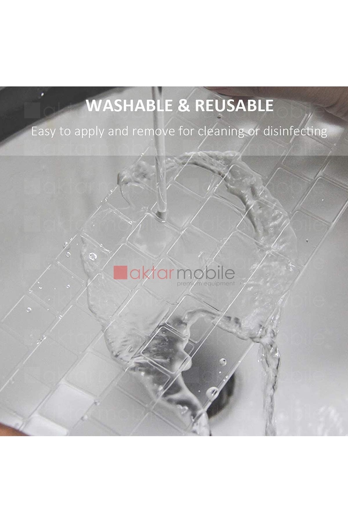 Macbook Air 13 2020 A2179 Uyumlu Şeffaf Klavye Koruyucu Türkçe Q Silikon Ped Trasparan 7