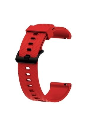 Samsung Galaxy Watch Active 2 40mm Krd-46 Krd-46 20mm Tırtıklı Esnek Silikon Kordon Kırmızı / Samsung Uyumlu Kordon-518