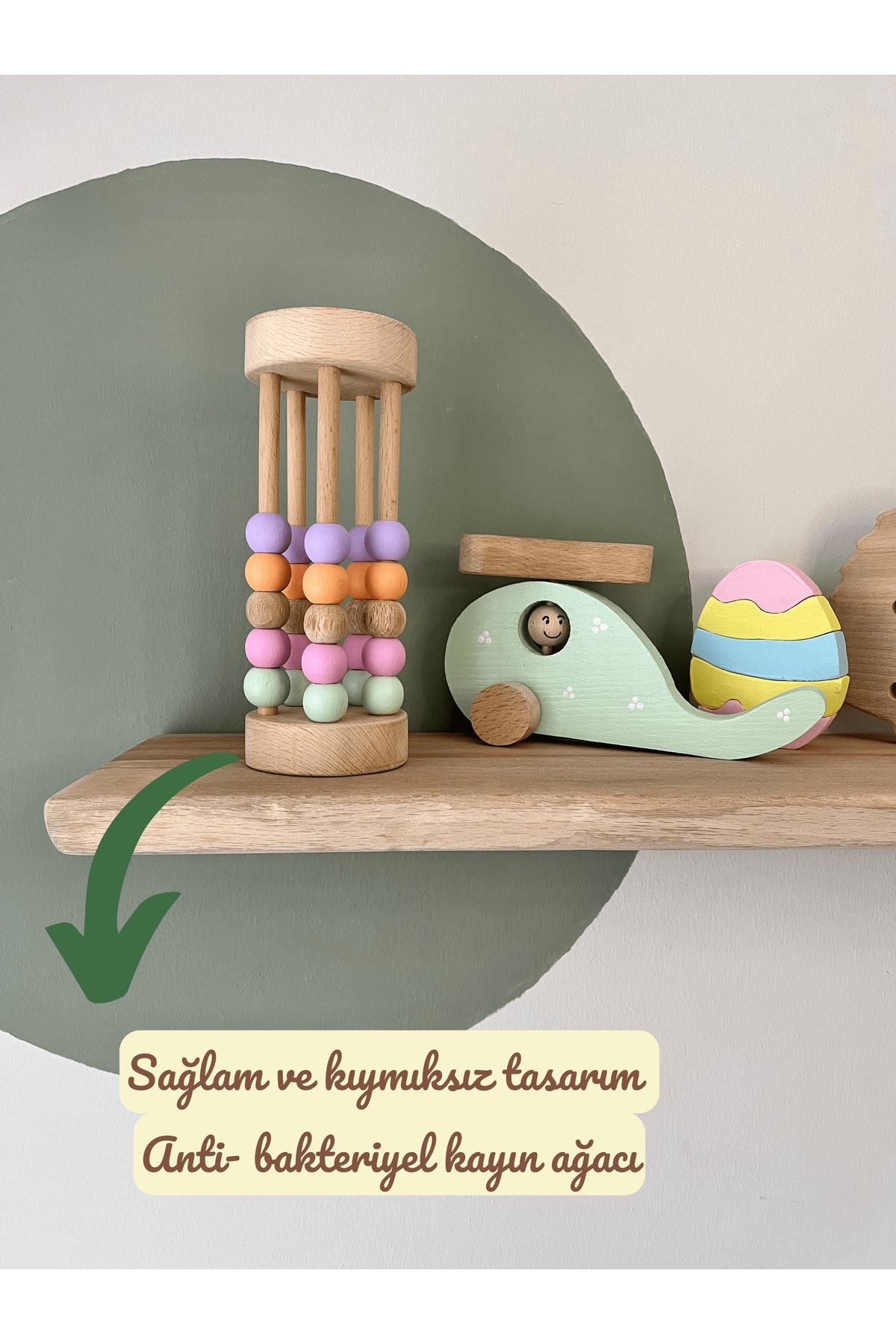 DORU Doğal Sağlıklı Ahşap Oyuncak Montessori Abaküs Matematik Çocuk Bebek Odası Dekor fotoğrafı 3 (önizleme)