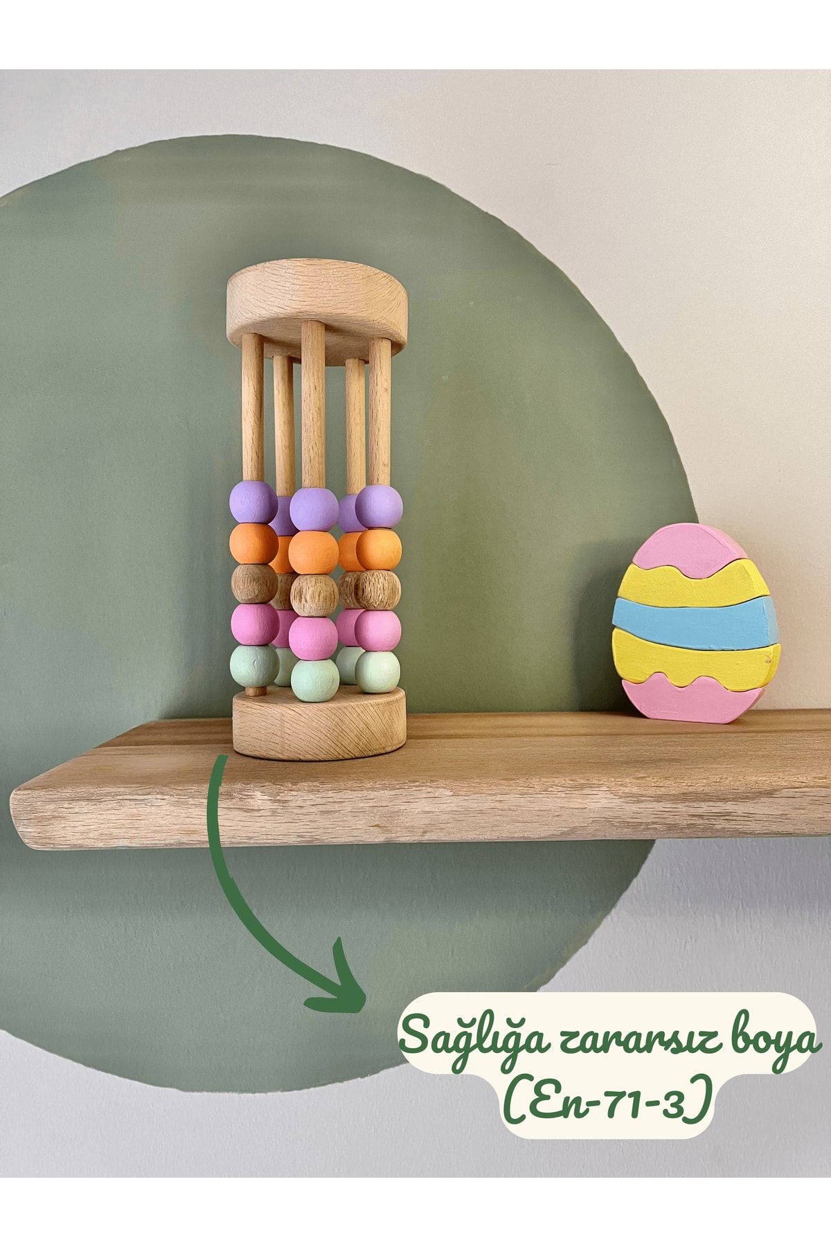 DORU Doğal Sağlıklı Ahşap Oyuncak Montessori Abaküs Matematik Çocuk Bebek Odası Dekor fotoğrafı 4 (önizleme)