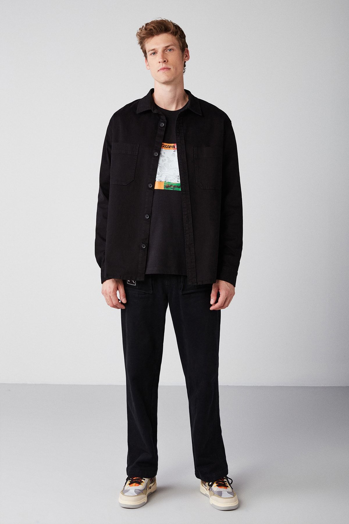 GRIMELANGE Hemd Schwarz Relaxed Fit Fast ausverkauft