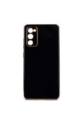 Samsung Galaxy S20 Fe Ile Uyumlu Kılıf Bark Parlak Altın Rengi Kenarları Kamera Korumalı Kapak SKU: 229781