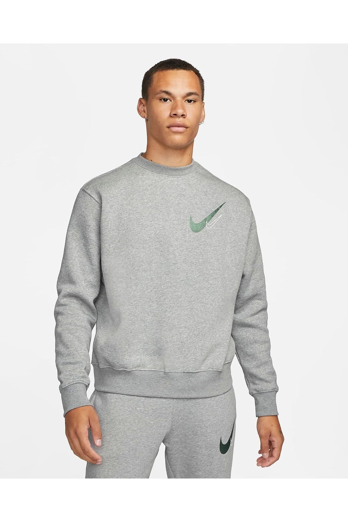Nike Sportswear Double Swoosh Fleece Sweatshirt Dr9272 063 Fiyat Yorumlar Trendyol