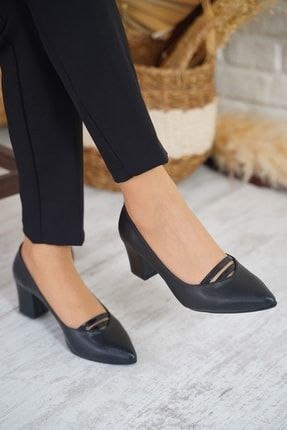 Terra Iki Şeritli Kadın Topuklu Ayakkabı Siyah Çizgili 206 Y980