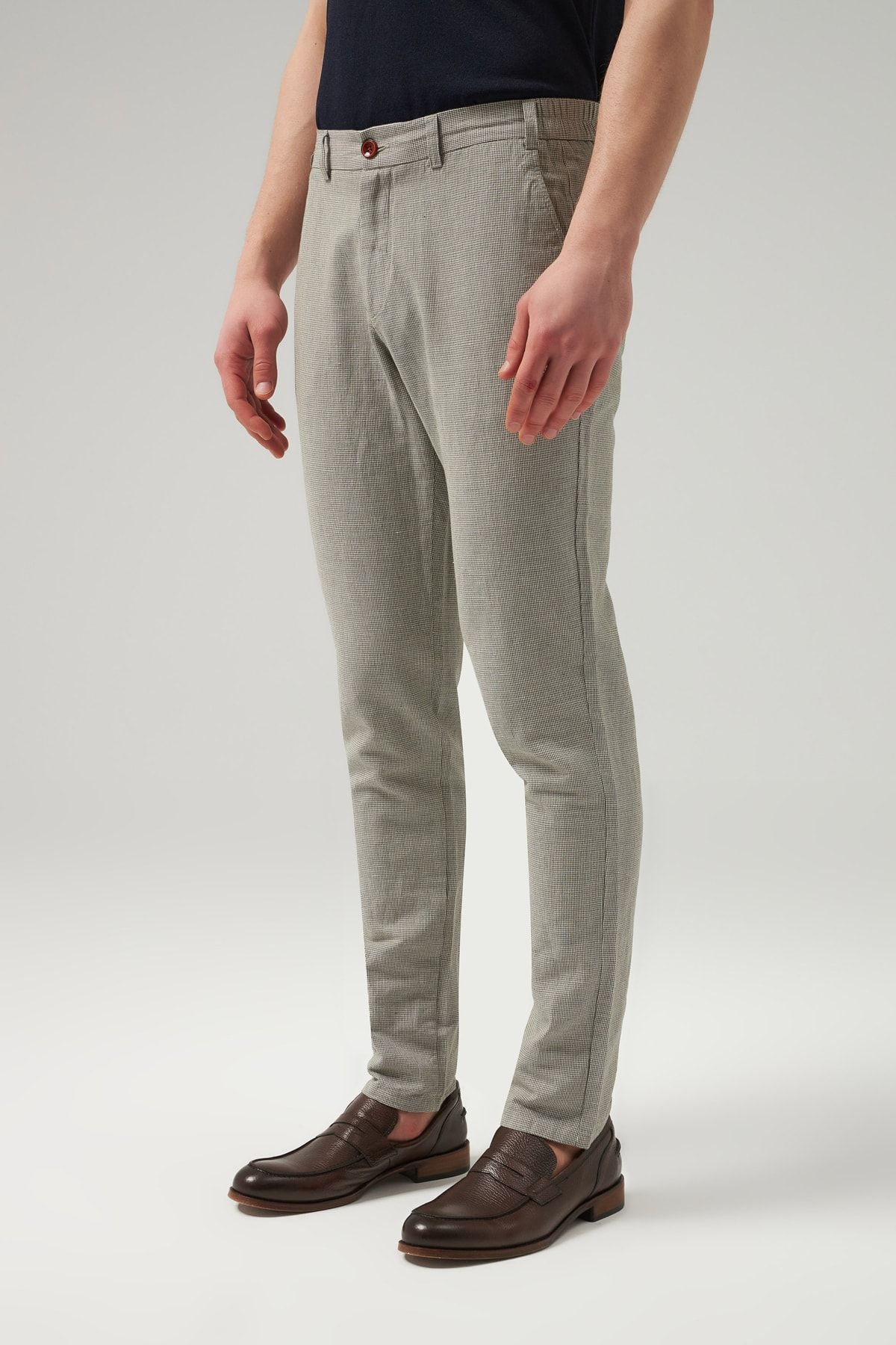 Twn Slim Fit Haki Armürlü Jogger Chino Pantolon AN7671