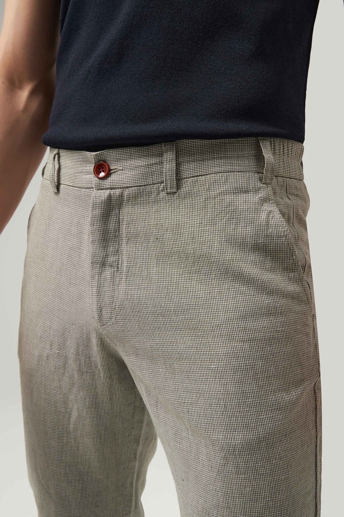 Twn Slim Fit Haki Armürlü Jogger Chino Pantolon AN7671