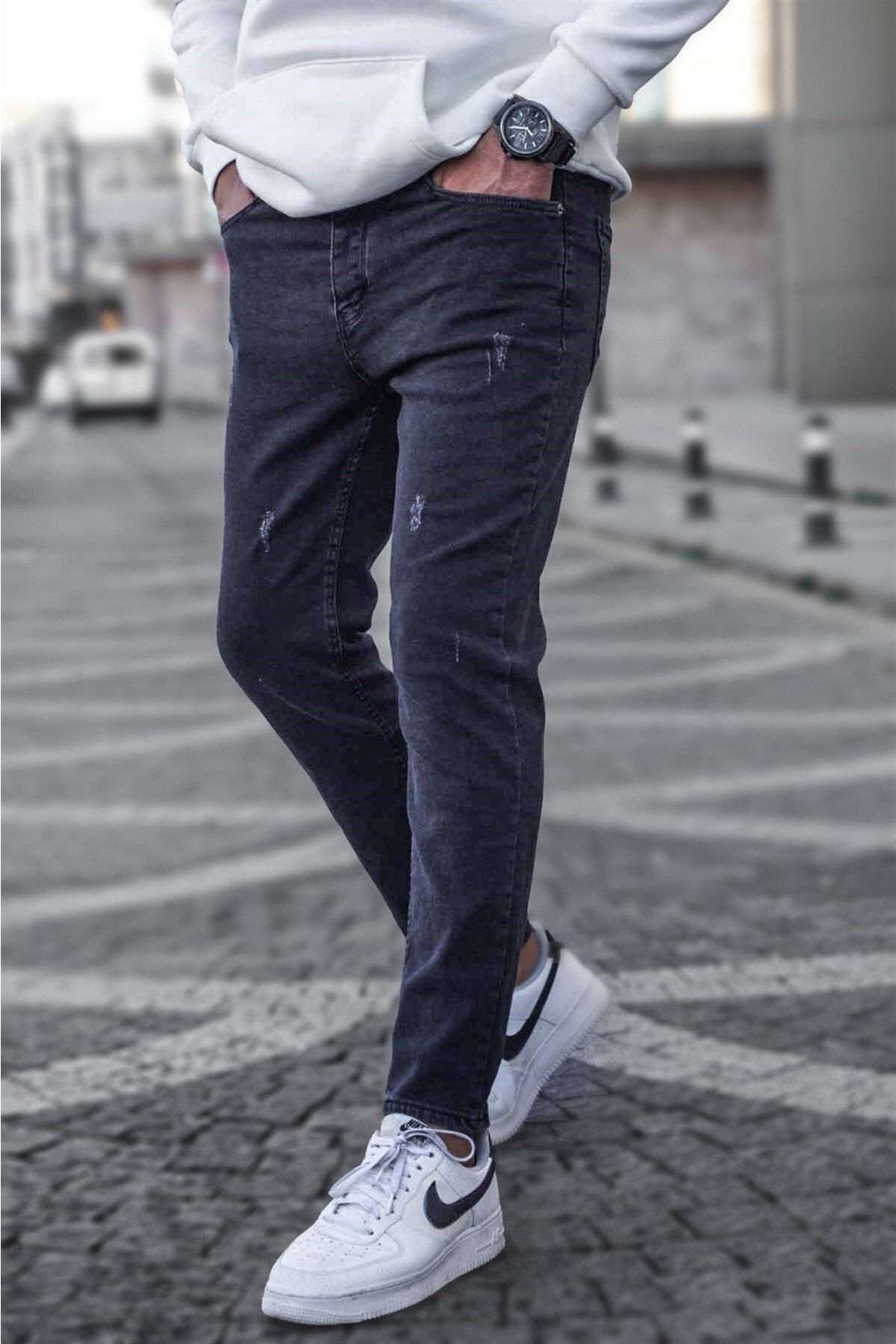 Madmext Koyu Füme Skinny Fit Jean T6315