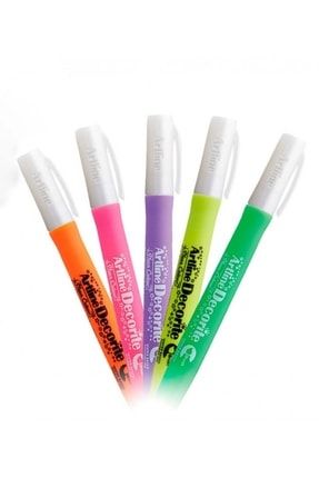 Decorite Brush Marker Su Bazlı Kalem 5'li Set - Neon Renk özt.artlinedecorite