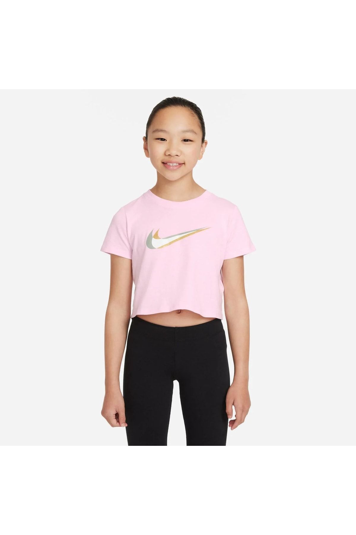 Nike Sportswear ocuk Beyaz Crop T shirt Dm4697 663