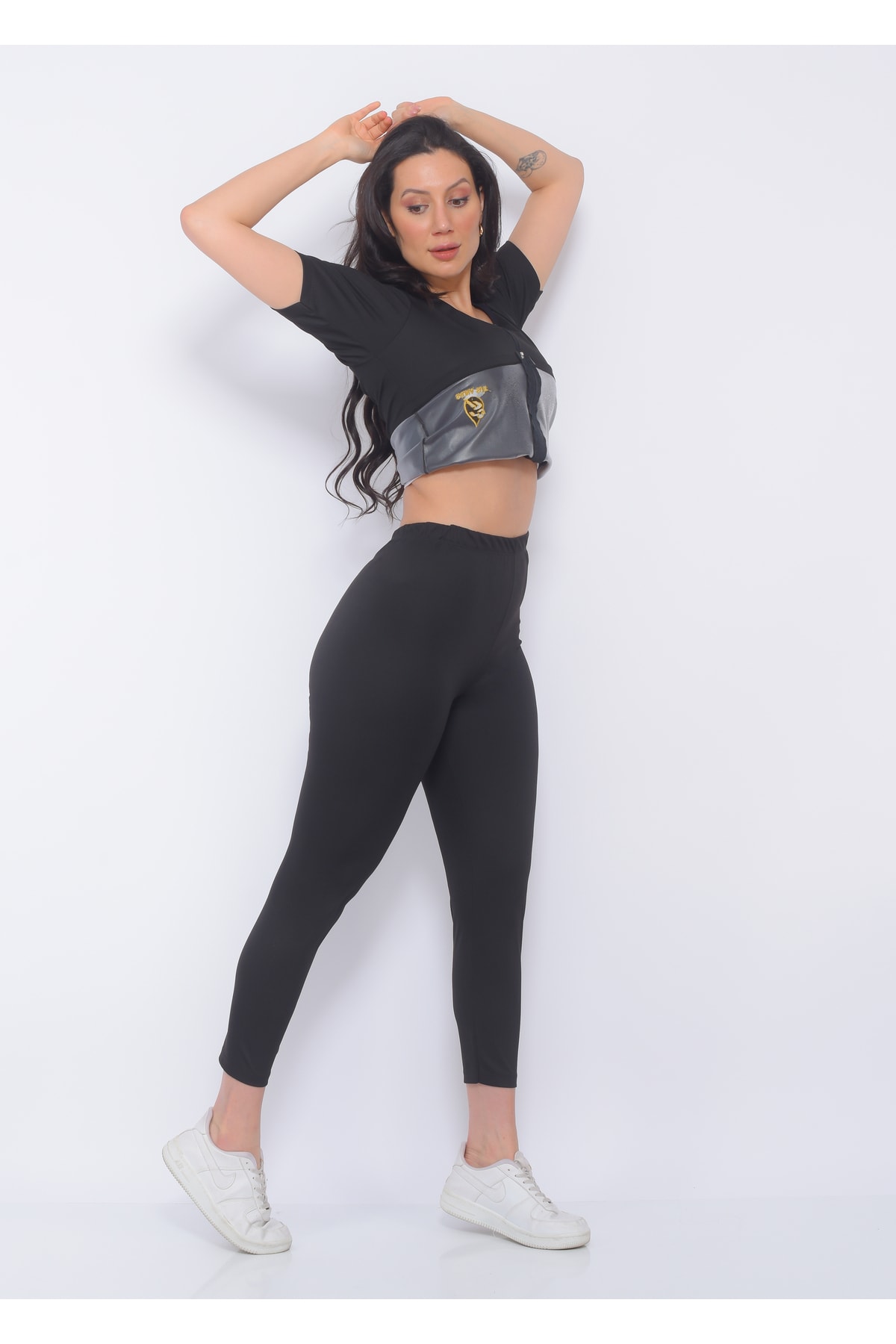 SAUNA SUIT Termal Zayıflatan Yağ Bel Göbek Basen Eritme Terleme Tayt Fermuarlı Takım Saunasu