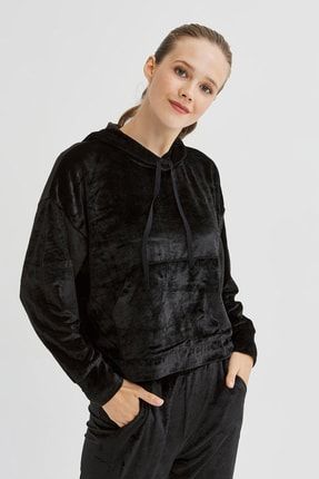 Siyah Velvet Sweatshirt PHN1TGY620SK-SH1