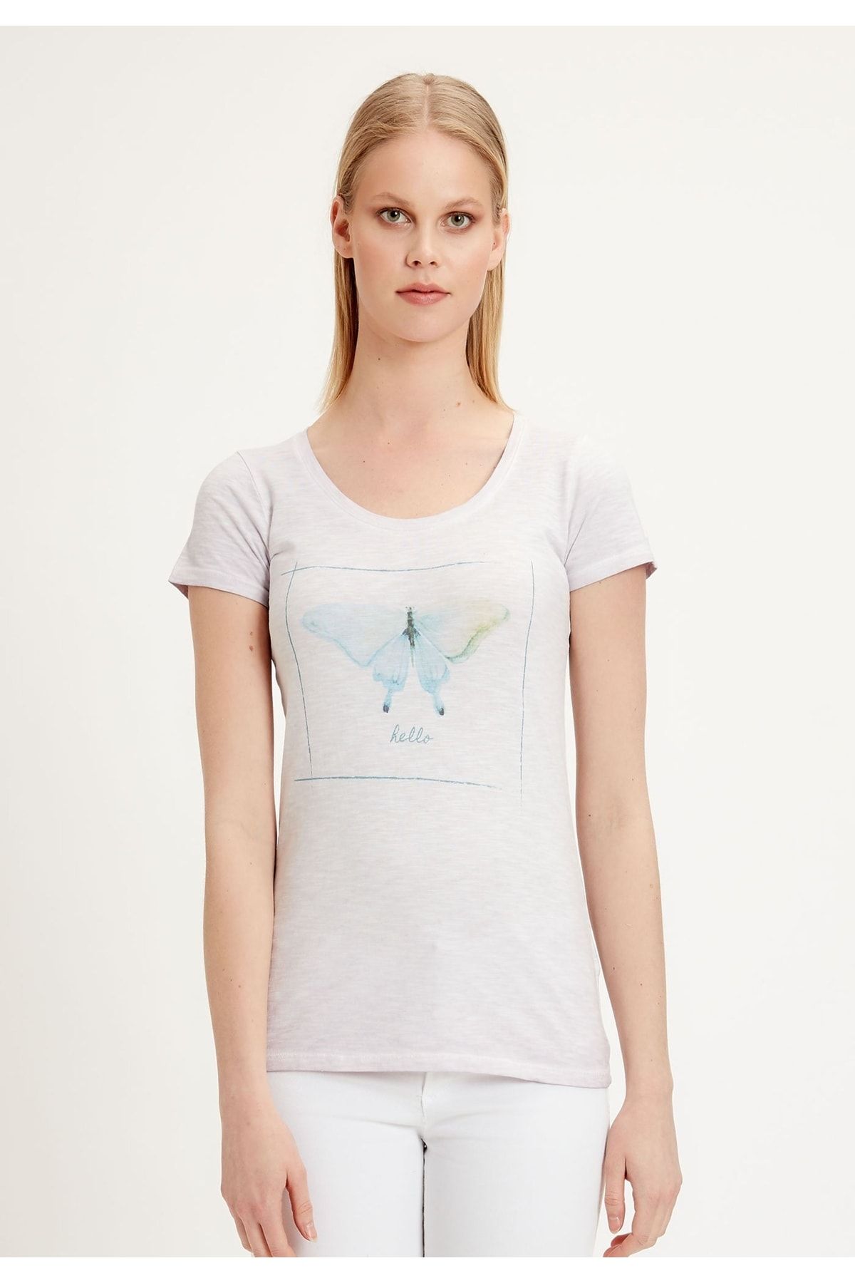 ORGANICATION T-Shirt Lila Slim Fit