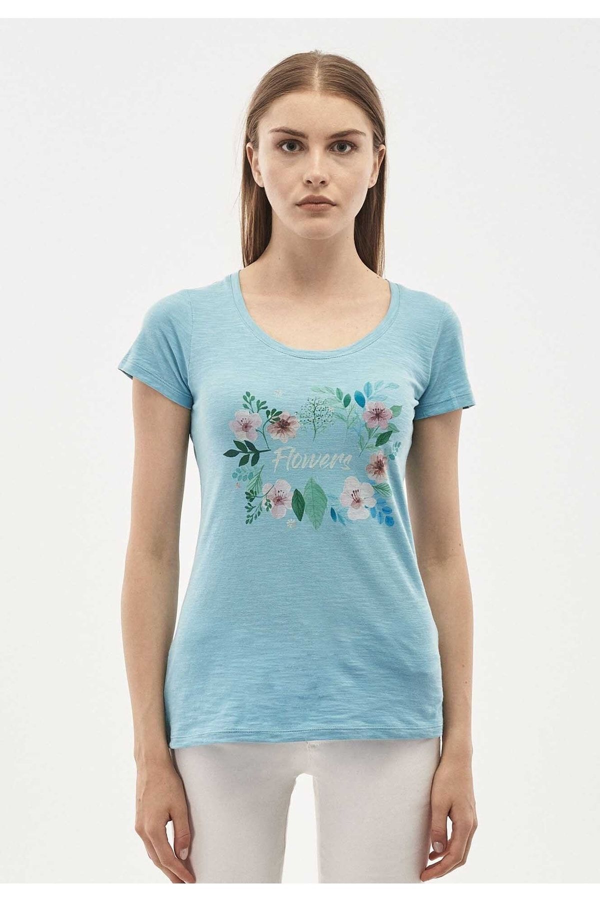 ORGANICATION T-Shirt Blau Slim Fit