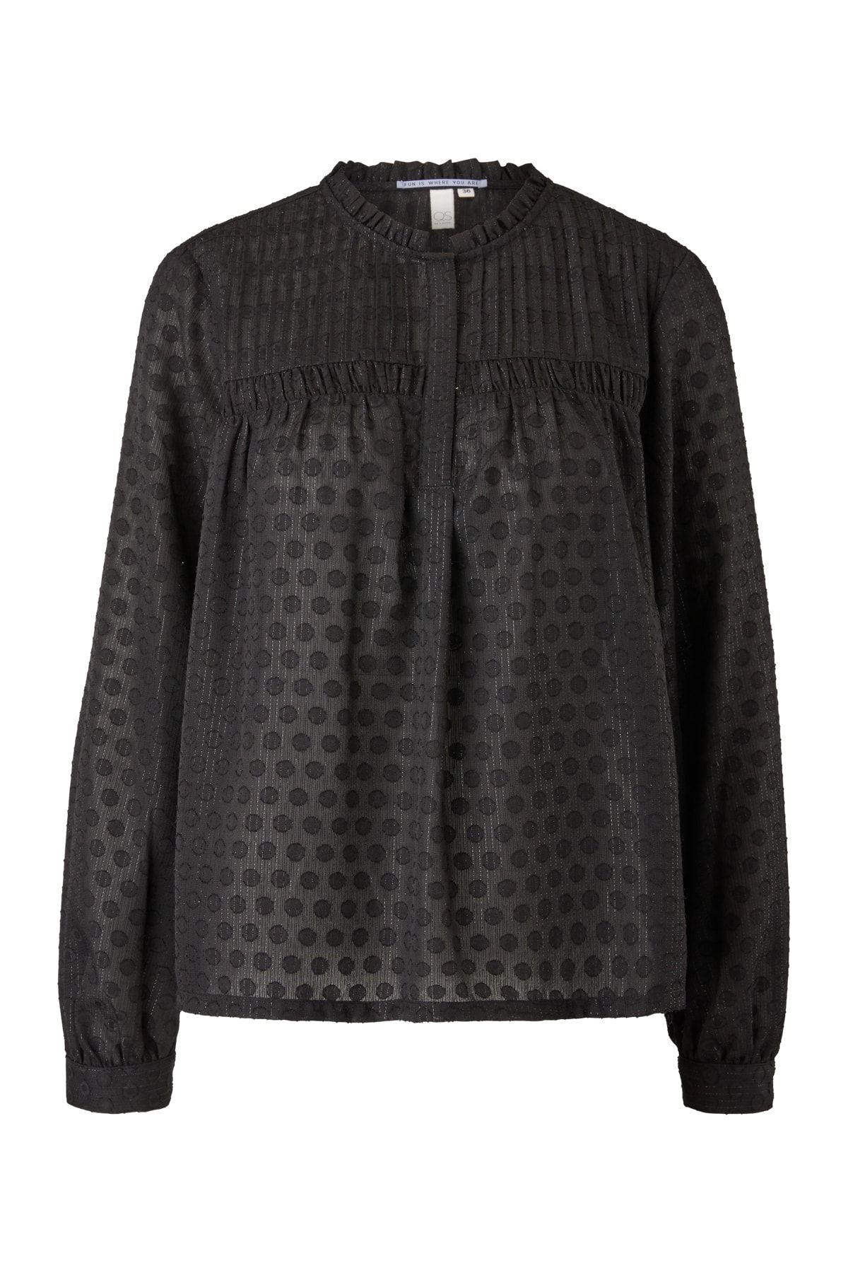 QS by s.Oliver Bluse Schwarz Regular Fit