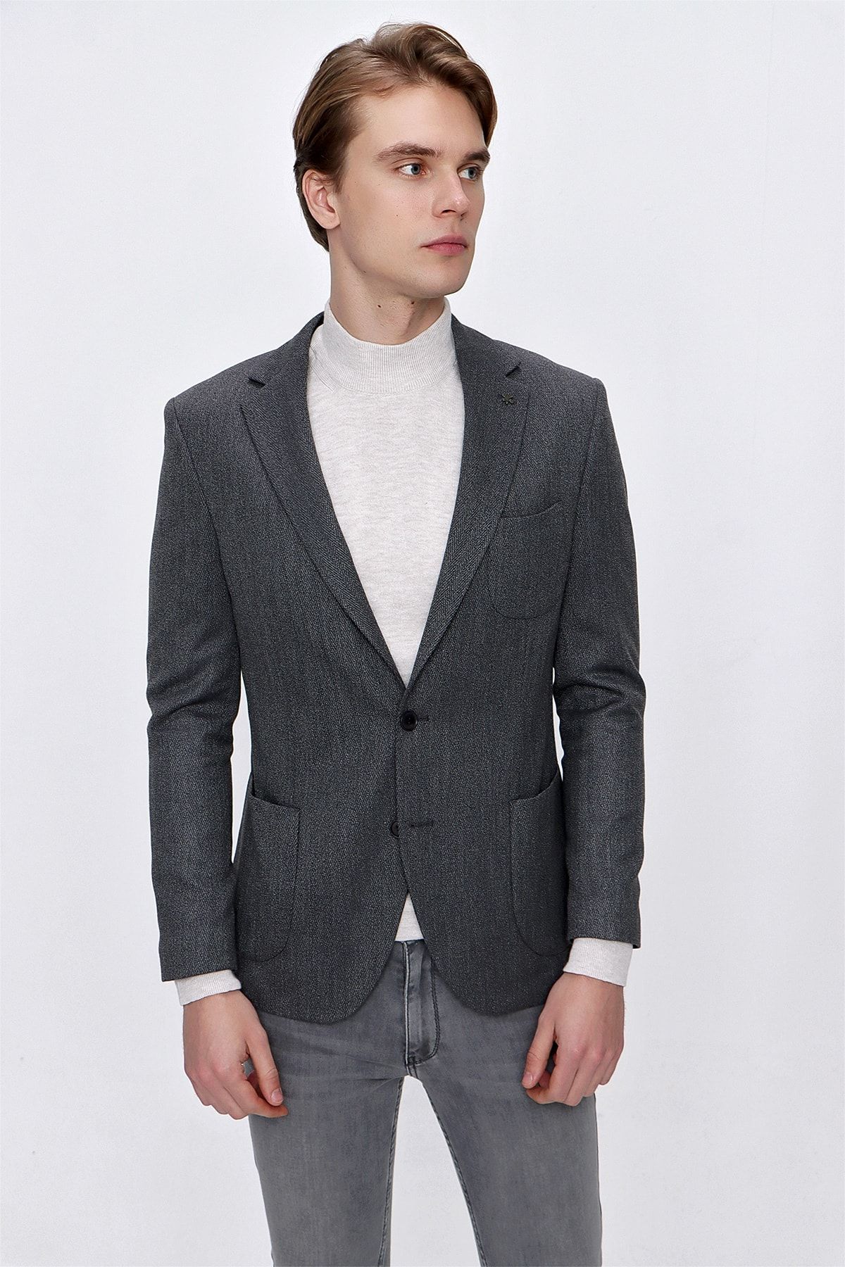 Dark grey mens best sale jacket