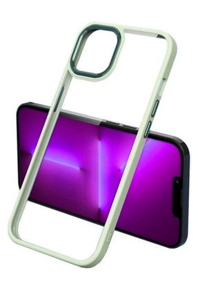 Apple Iphone 13 Pro Ile Uyumlu Kılıf Metal Çerçveli Krom SKU: 454051