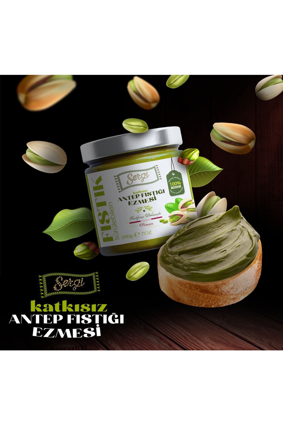 Riseherb Organik Antep Fıstığı Ezmesi 200Gr Pistachio Butter