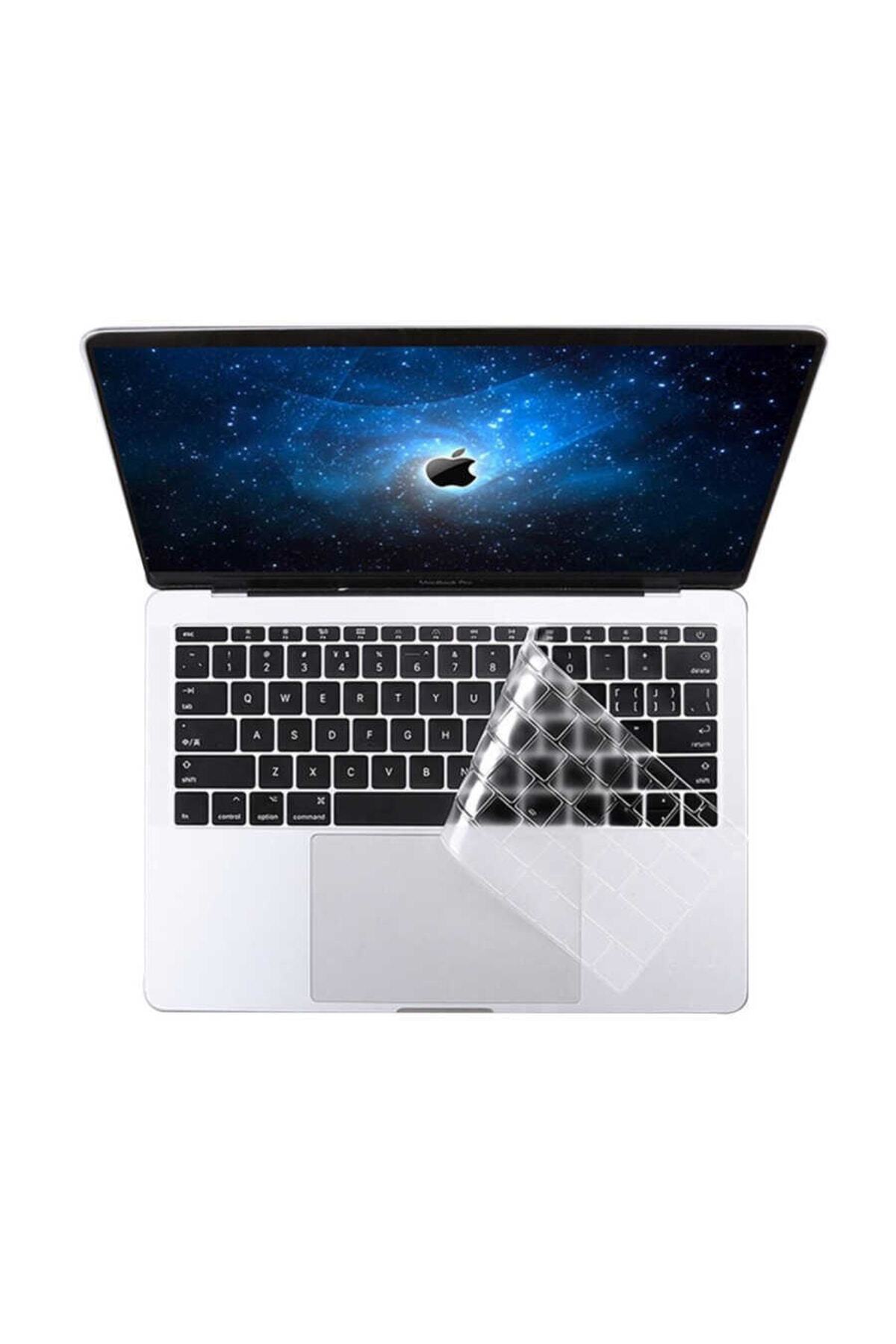 Macbook 16' Touch Bar A2141 Klavye Koruyucu Türkçe Q Klavye Şeffaf Silikon Ped Macpad 3