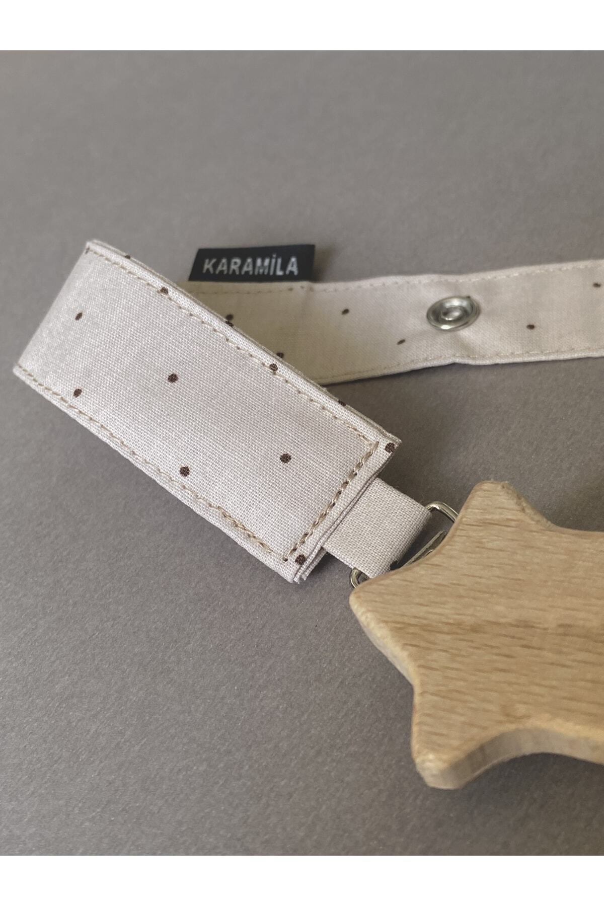 KARAMİLA Vizon Ahşap Klipsli Bebek Emzik Askısı - Emzik Zinciri Bebek Hediyelik %100 Pamuk fotoğrafı 2 (önizleme)