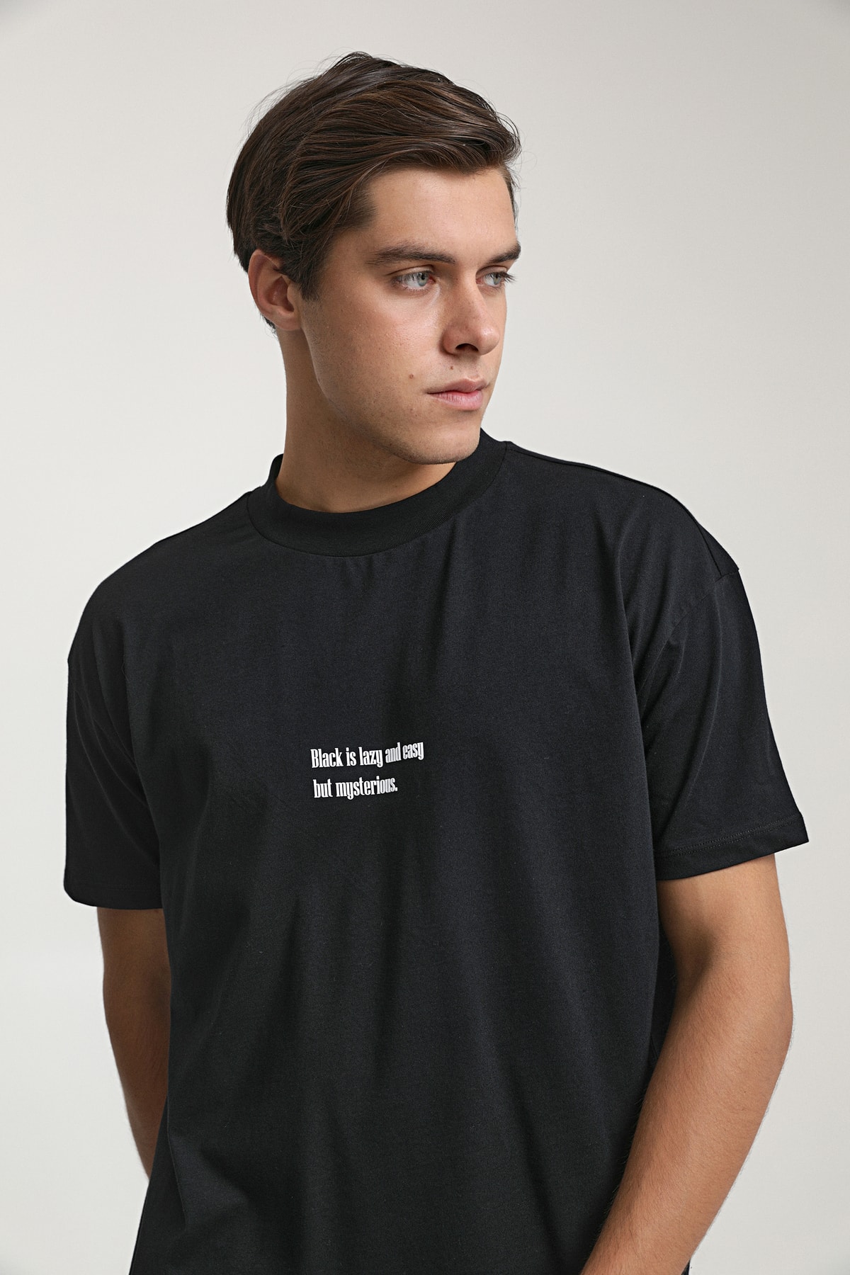 Twn Slim Fit Siyah Baskılı T-shirt