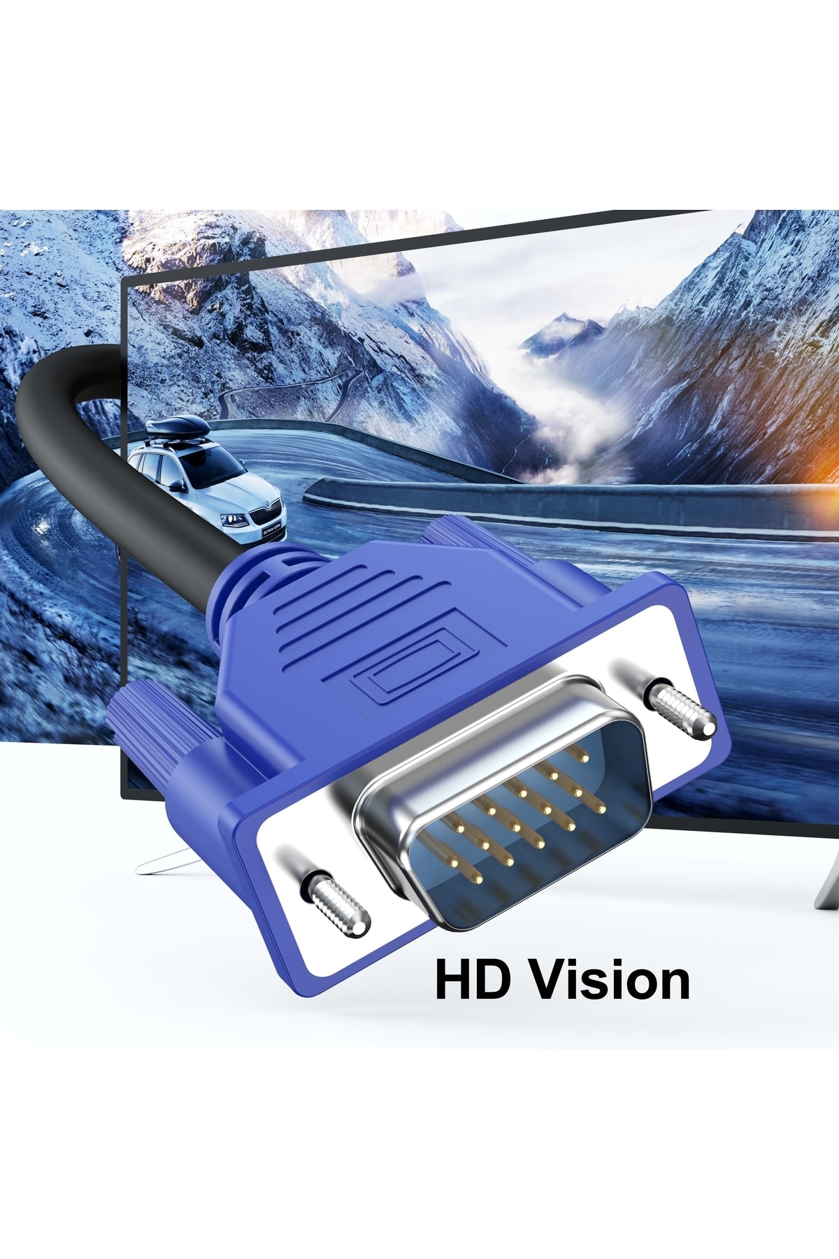 Vga Kablosu Ekran Lcd Led Monitör Bağlantı 15 Pin Bağlama Ara Pc Laptop Görüntü Kablo 15 Metre